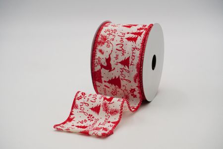Merry Christmas Style Wired Ribbon_KF6789 GC-7-7_Red